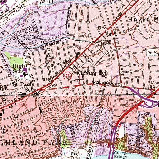 Topographic Map of Highland Park First Aid Squad, NJ