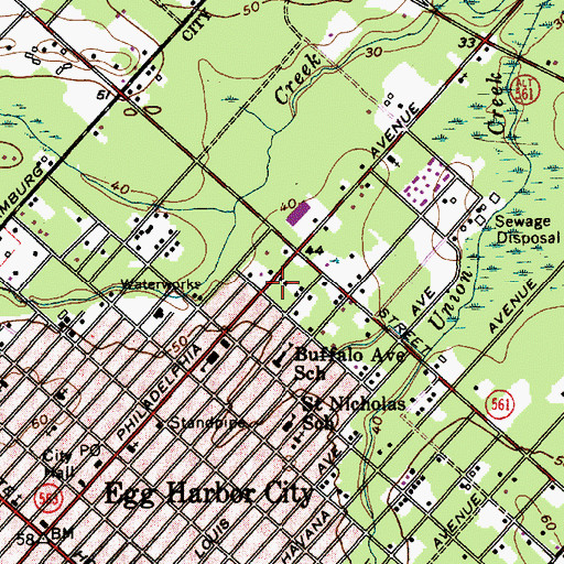 Topographic Map of Egg Harbor City Ambulance Service, NJ