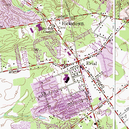 Topographic Map of Erial Ambulance, NJ