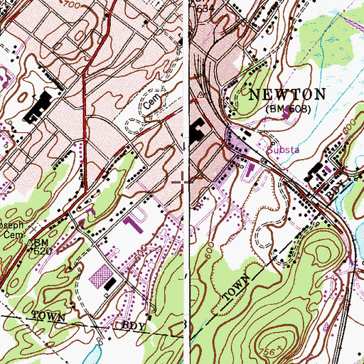Topographic Map of Newton First Aid Rescue Squad, NJ
