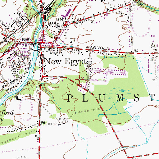 Topographic Map of Plumsted Township Emergency Medical Services, NJ