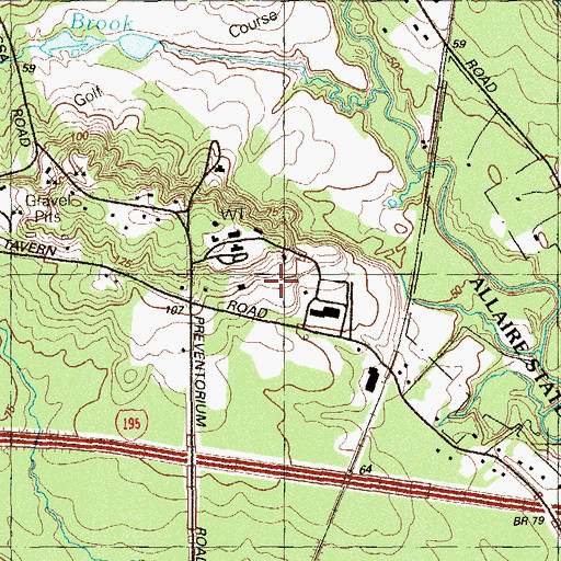 Topographic Map of Howell Township Police Emergency Medical Services, NJ
