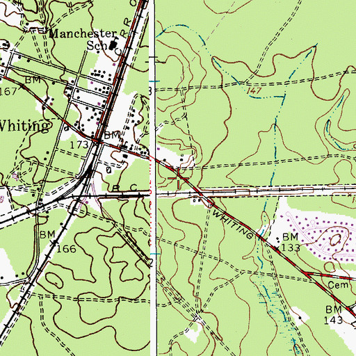 Topographic Map of Whiting Volunteer First Aid Squad, NJ