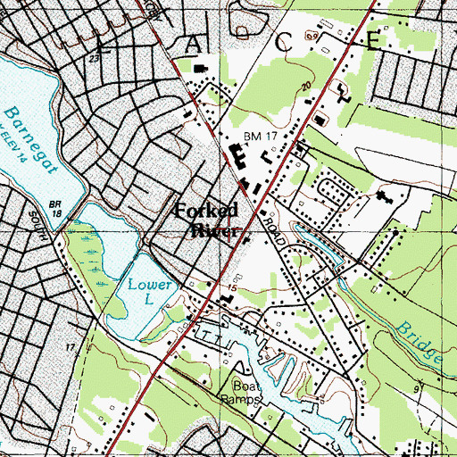 Topographic Map of Lacey Township Emergency Medical Services, NJ