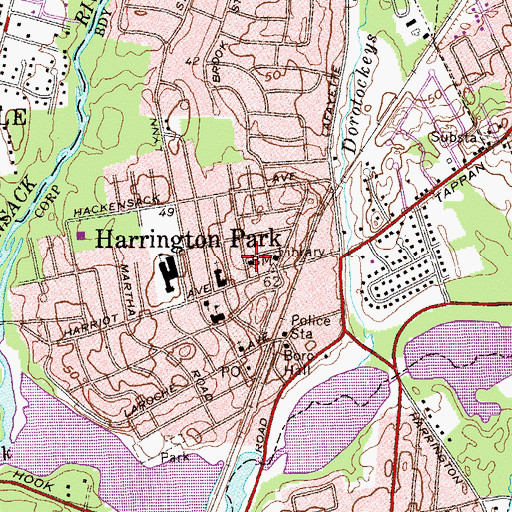 Topographic Map of Harrington Park Volunteer Ambulance Corps, NJ