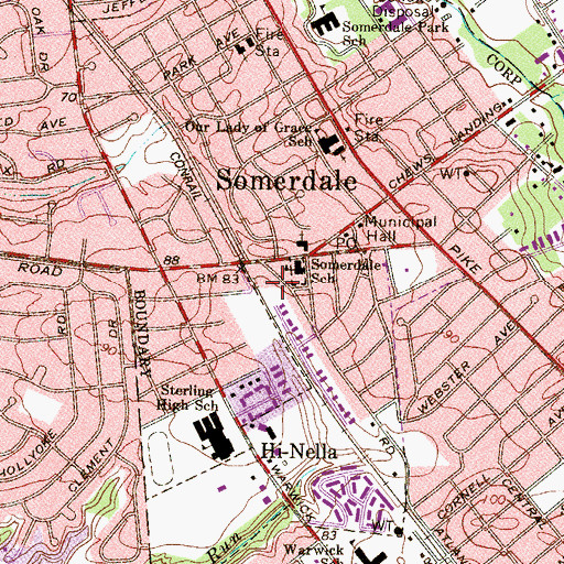 Topographic Map of Rapid Medical Transportation, NJ