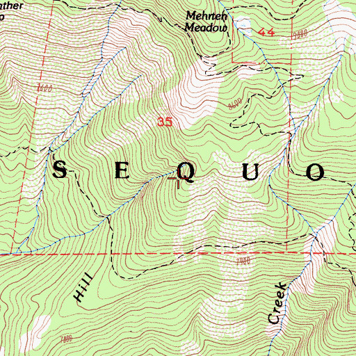 Topographic Map of Sevenmile Hill, CA