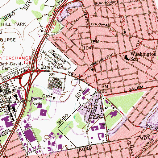 Topographic Map of Schering - Plough Emergency Rescue Squad, NJ