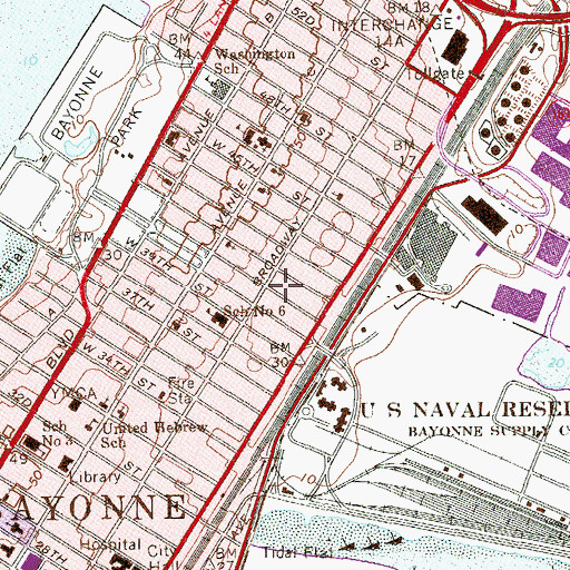 Topographic Map of McCabe Ambulance Service, NJ