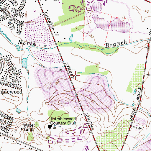 Topographic Map of Mount Laurel Township Emergency Medical Services Station 368, NJ