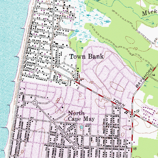 Topographic Map of Lower Township Rescue Squad, NJ