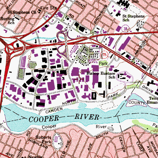 Topographic Map of Virtua Health System Emergency Medical Services Medic 45, NJ