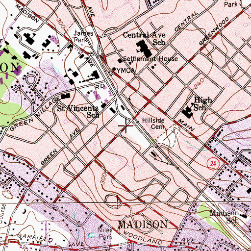 Topographic Map of Madison Volunteer Ambulance Corps, NJ