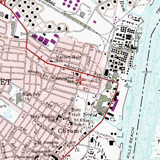 Topographic Map of Carteret First Aid Squad, NJ