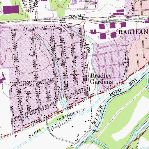 Topographic Map of Bradley Gardens First Aid and Rescue Squad, NJ
