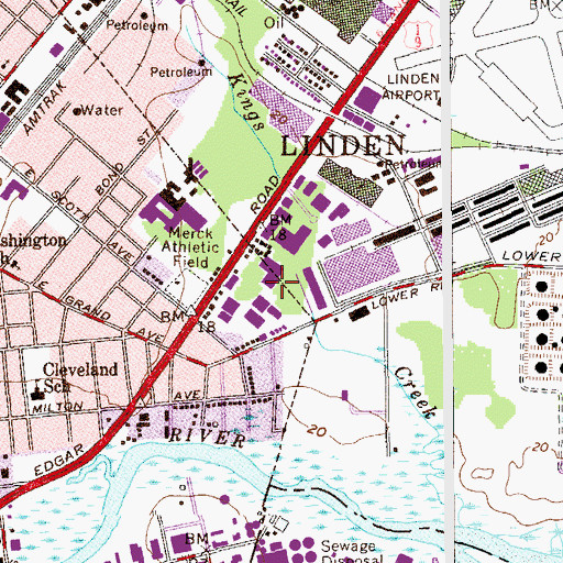 Topographic Map of Merck Emergency Medical Services, NJ