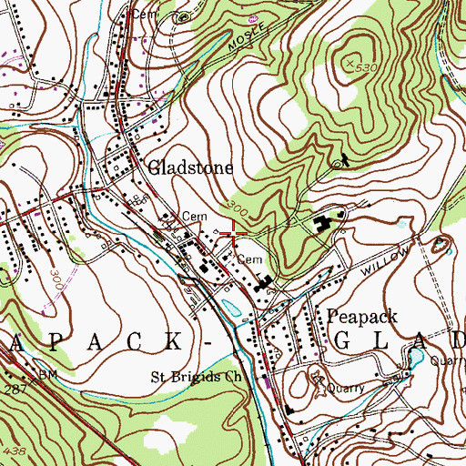 Topographic Map of Peapack and Gladstone First Aid and Rescue Squad, NJ