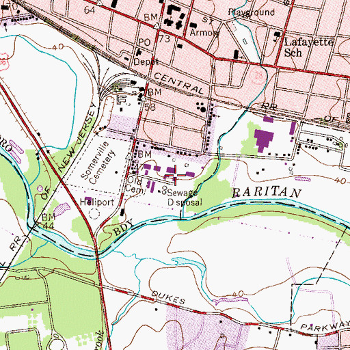 Topographic Map of Able Medical Transport, NJ