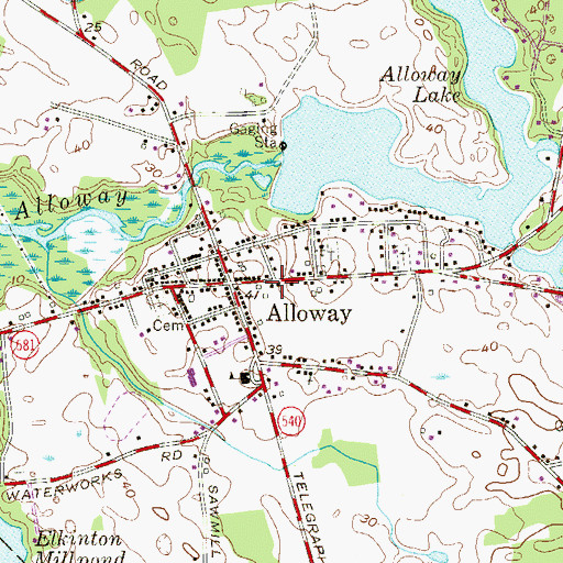 Topographic Map of Alloway Township Ambulance Corporation, NJ