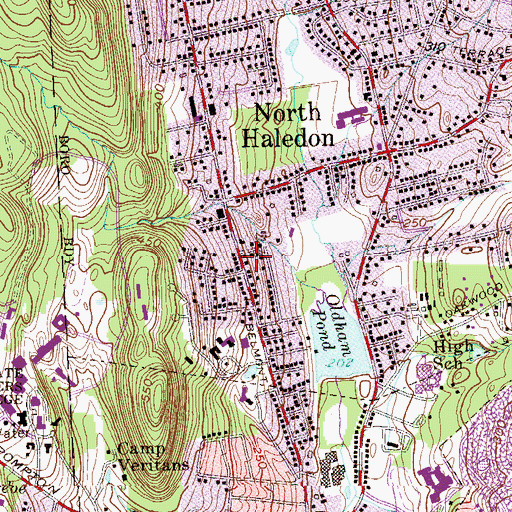 Topographic Map of Haledon Emergency Ambulance, NJ