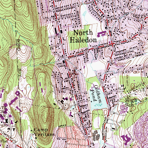 Topographic Map of Haledon Emergency Ambulance, NJ