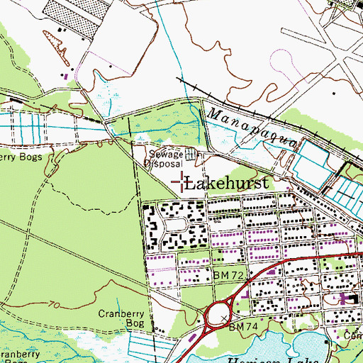Topographic Map of Lakehurst First Aid Squad, NJ