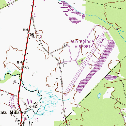 Topographic Map of Old Bridge Raceway Park Ambulance, NJ