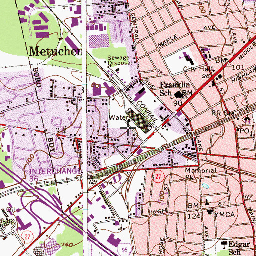 Topographic Map of Vital Mobile Care Ambulance Service, NJ