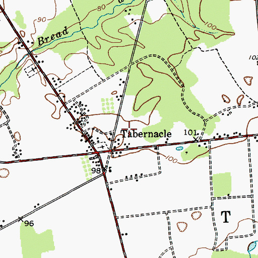 Topographic Map of Tabernacle Rescue Squad, NJ