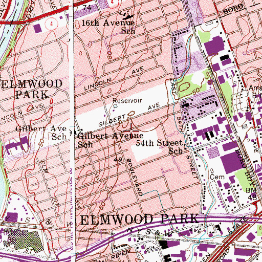 Topographic Map of Elmwood Park Volunteer Ambulance Corps, NJ