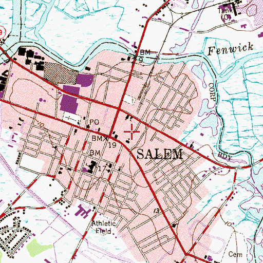 Topographic Map of Fenwick Community Ambulance, NJ