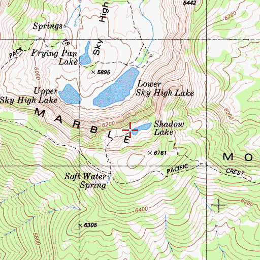 Topographic Map of Shadow Lake, CA