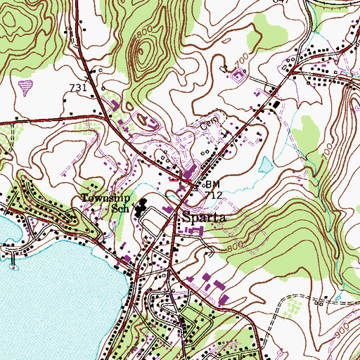 Topographic Map of Sparta Volunteer Ambulance Service, NJ