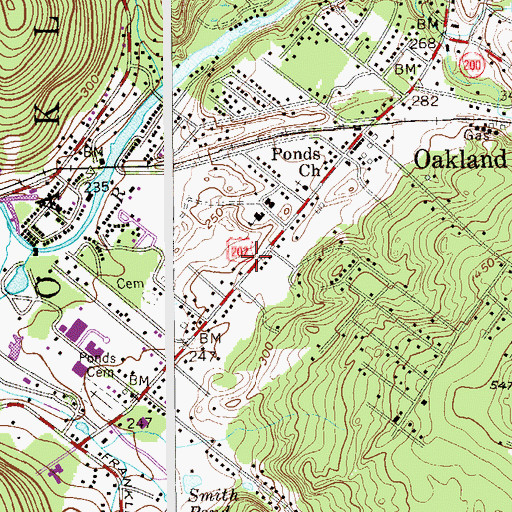 Topographic Map of Oakland First Aid Squad, NJ