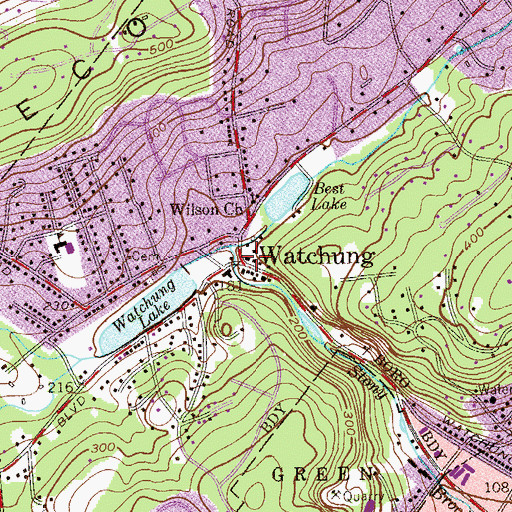 Topographic Map of Watchung Rescue Squad, NJ
