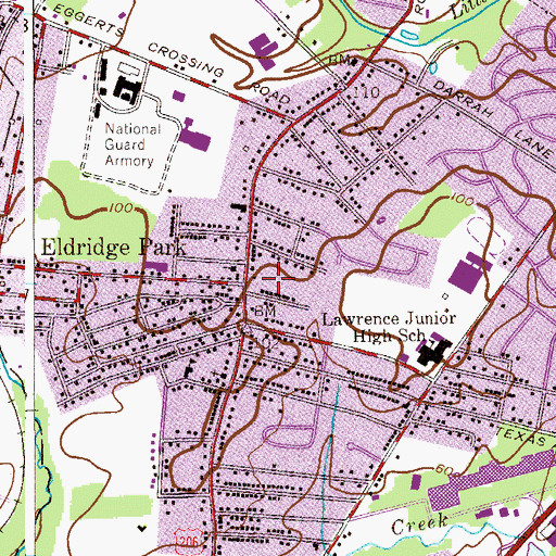 Topographic Map of Lawrence Township First Aid Squad, NJ
