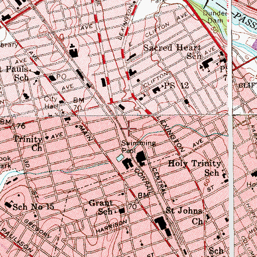 Topographic Map of Madison Coach Services, NJ