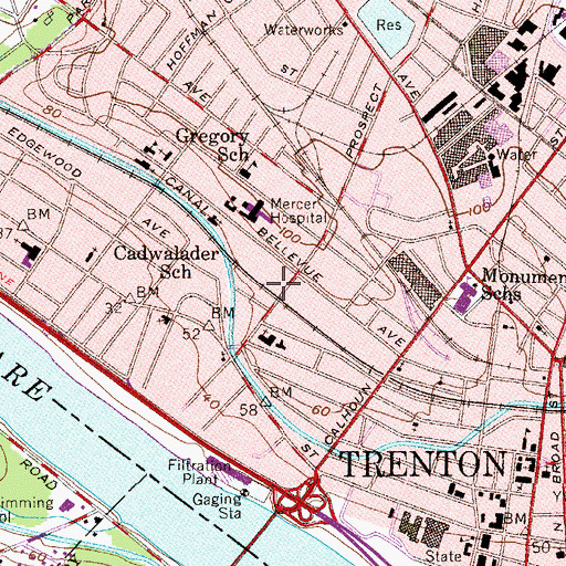 Topographic Map of Capital Health System Emergency Medical Services Mobile Intensive Care Unit, NJ
