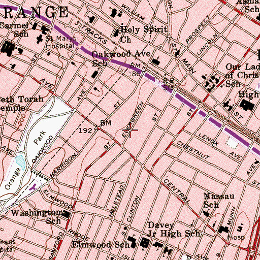 Topographic Map of United II Care Medical Transportation, NJ