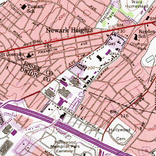 Topographic Map of Bell Medical Transport, NJ