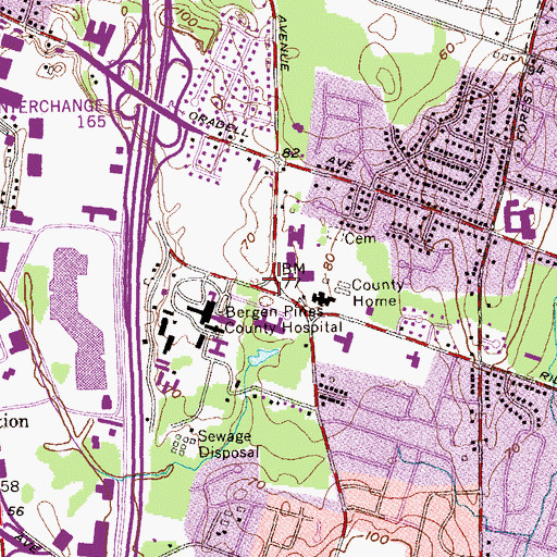 Topographic Map of Eden Ambulance Corporation, NJ