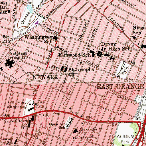 Topographic Map of Ambicab Medical Transportation, NJ