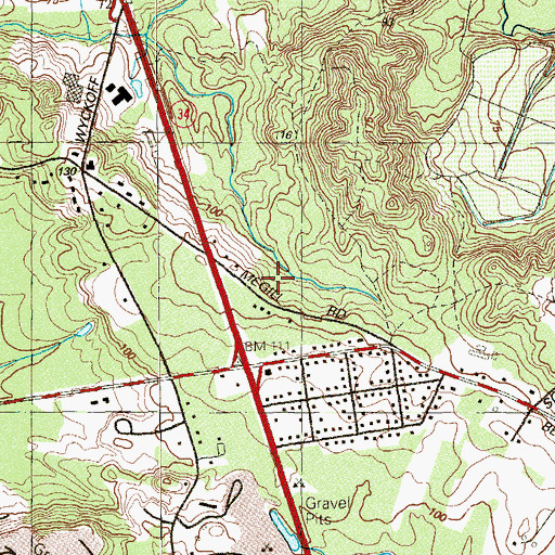 Topographic Map of Monmouth - Ocean Hospital Service Corporation Emergency Medical Services, NJ
