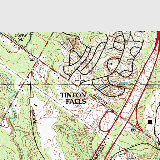 Topographic Map of Tinton Falls Emergency Medical Services South, NJ