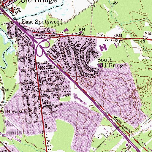 Topographic Map of Old Bridge First Aid and Rescue Squad, NJ