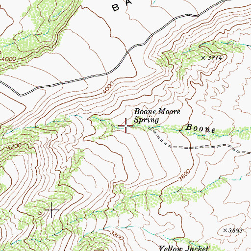 Topographic Map of Boone Moore Spring, AZ