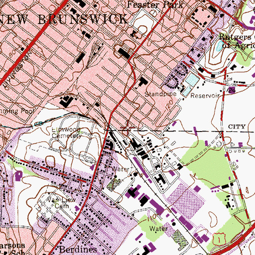 Topographic Map of Bristol - Myers Squibb Emergency Services, NJ