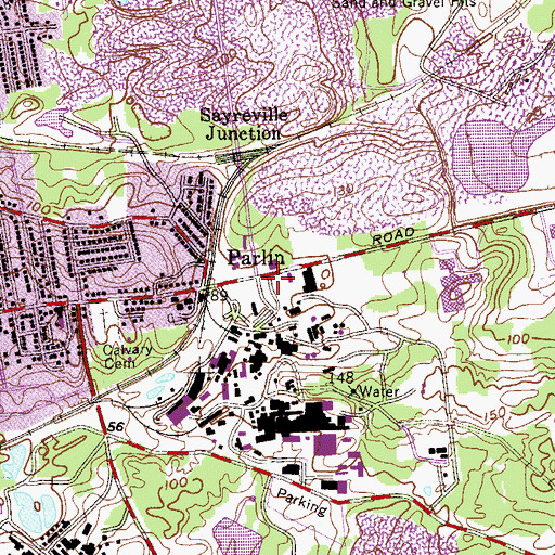 Topographic Map of Sayreville Emergency Squad, NJ