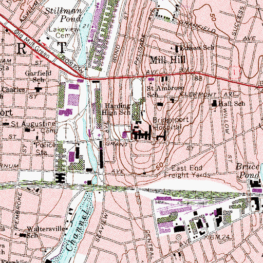 Topographic Map of Southwest Community Mental Health Center, CT