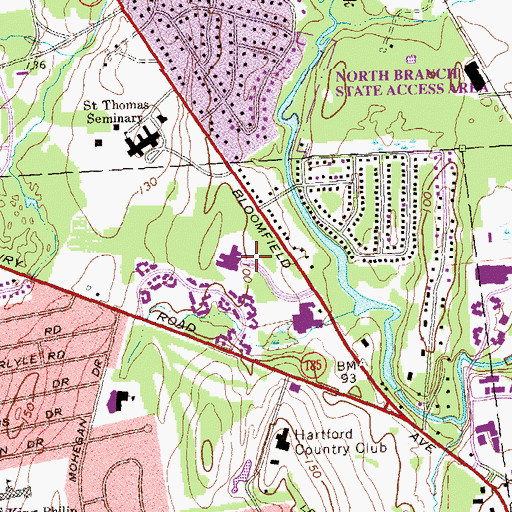 Topographic Map of Hebrew HealthCare, CT